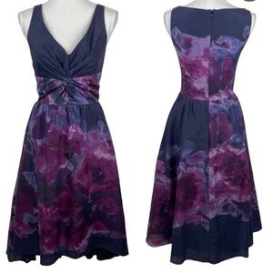 Lela Rose Purple and Pink Midi Dress